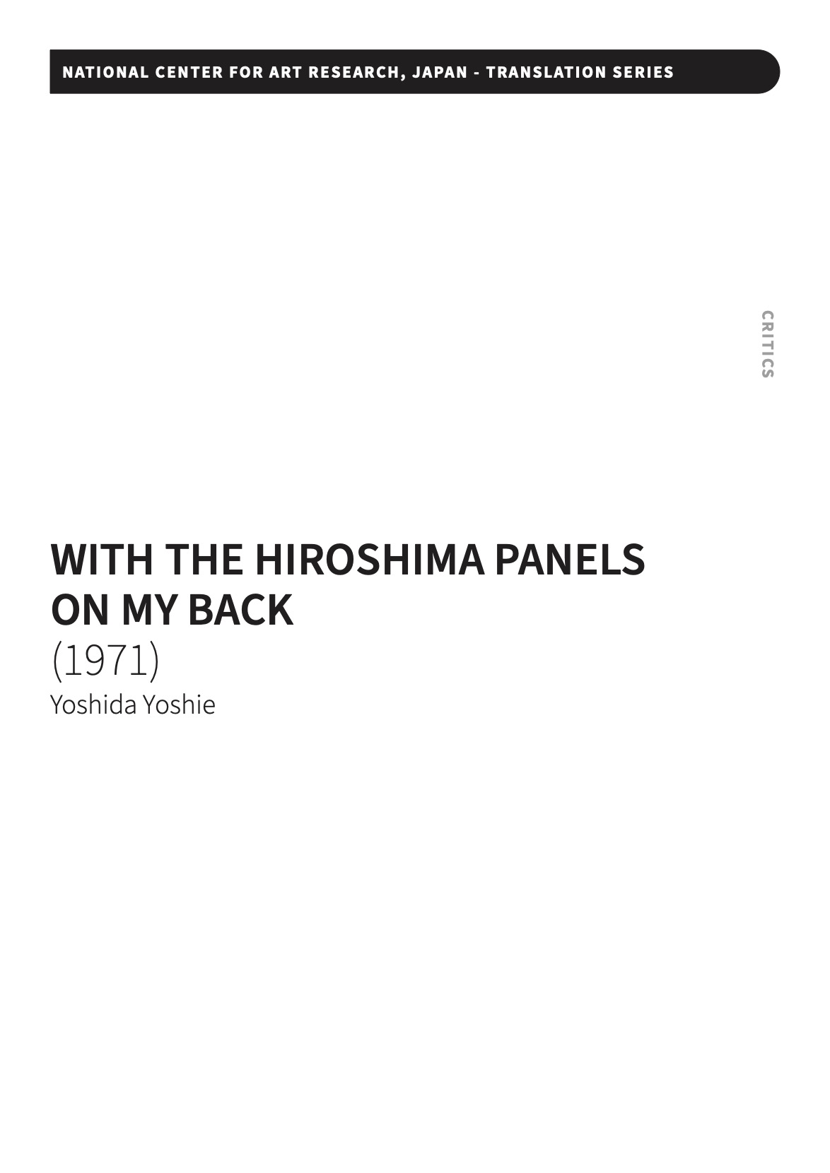 With the Hiroshima Panels on My Back